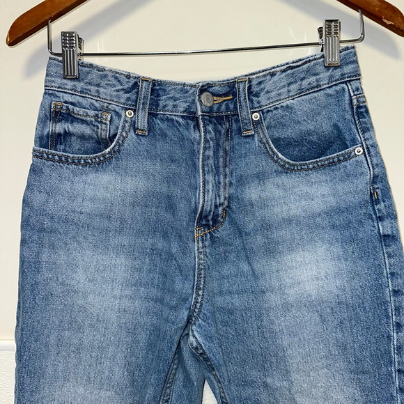 Old Navy Blue High-Rise Slouchy Straight Jeans Size 14 Girls - Picture 12 of 13